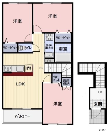 北松本駅 徒歩43分 2階の物件間取画像